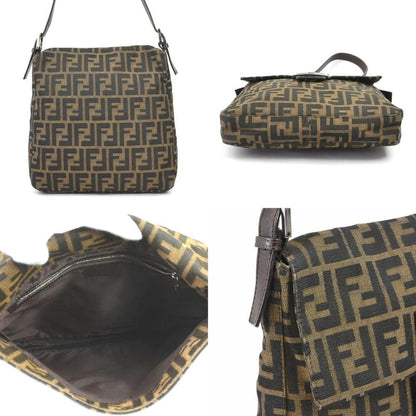 Brown Canvas Fendi Shoulder Bag