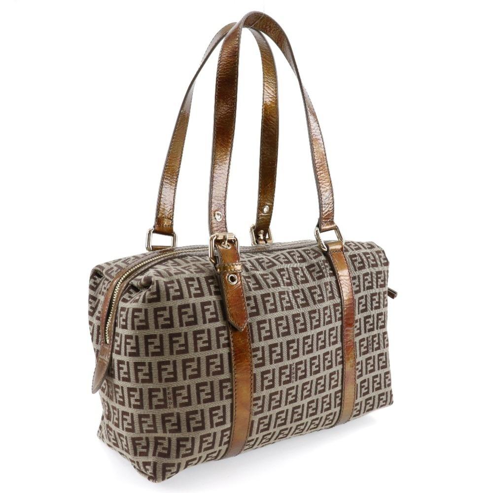 Brown Canvas Fendi Shoulder Bag