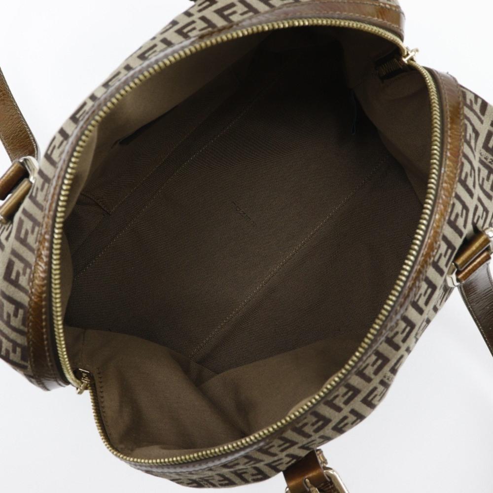 Brown Canvas Fendi Shoulder Bag