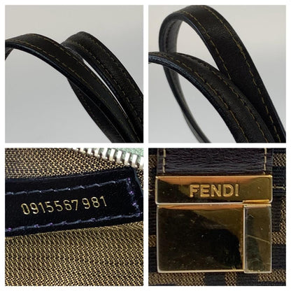 Brown Canvas Fendi Shoulder Bag