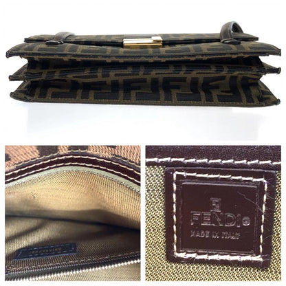 Brown Canvas Fendi Shoulder Bag