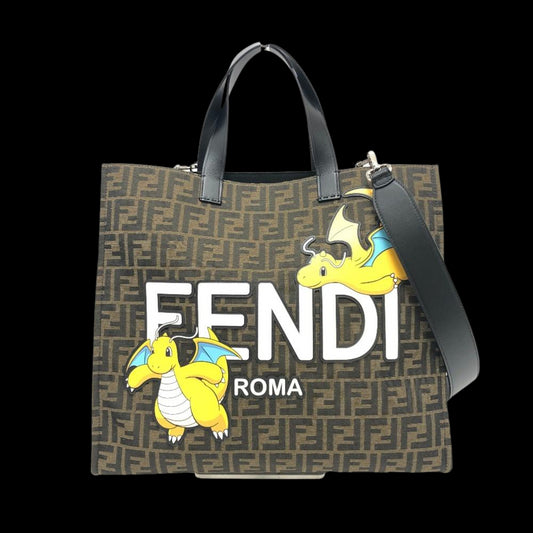 Brown Canvas Fendi Tote