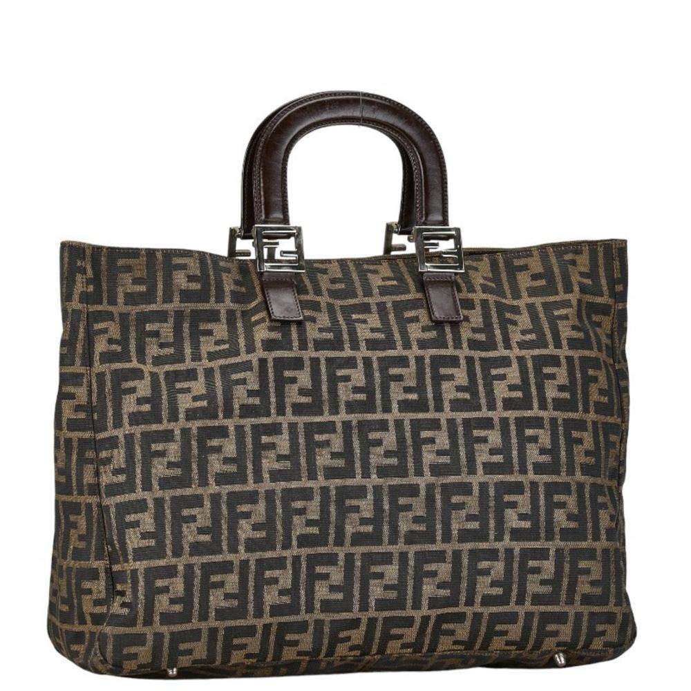 Brown Canvas Fendi Tote