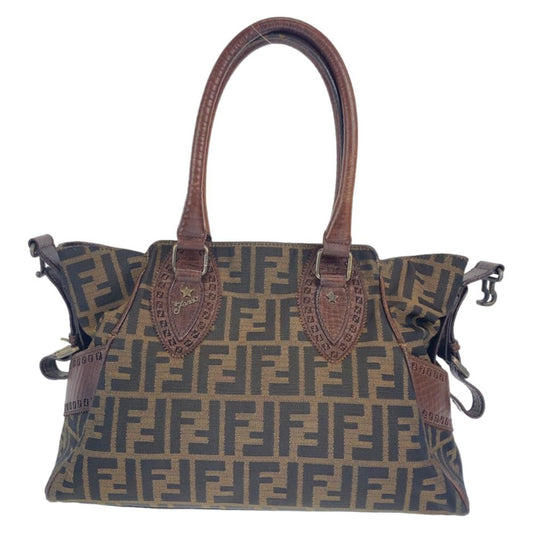 Brown Canvas Fendi Zucca Pochette