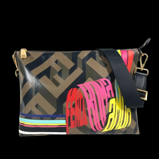 Brown Fabric Fendi Shoulder Bag