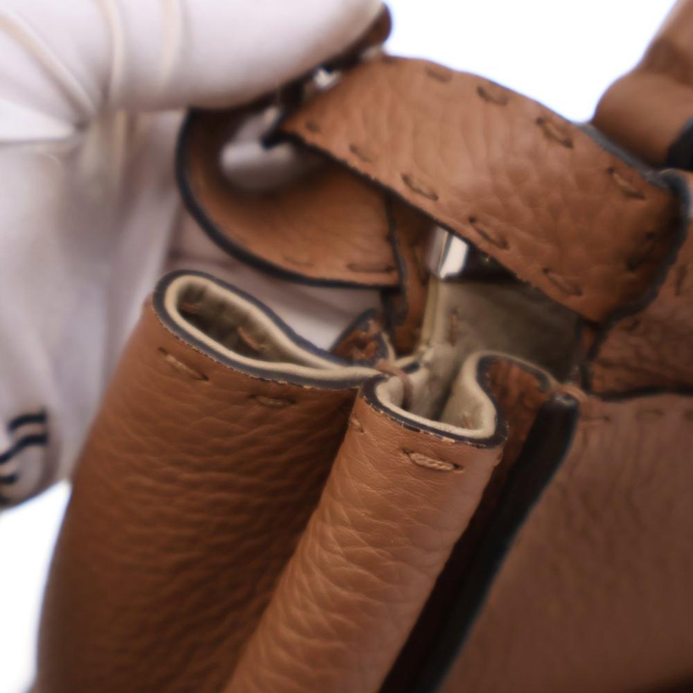 Brown Leather Fendi Peekaboo