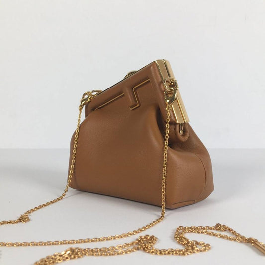 Brown Leather Fendi Crossbody Bag