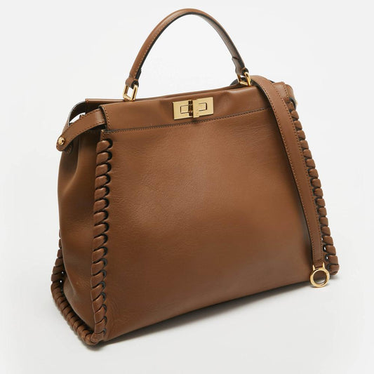 Brown Leather Fendi Peekaboo