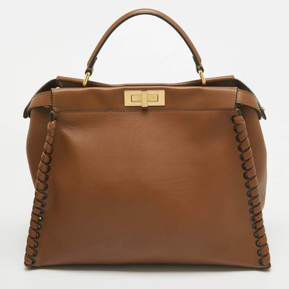 Brown Leather Fendi Peekaboo