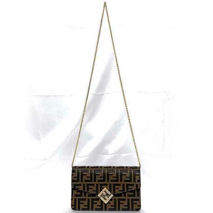 Brown Leather Fendi Shoulder Bag