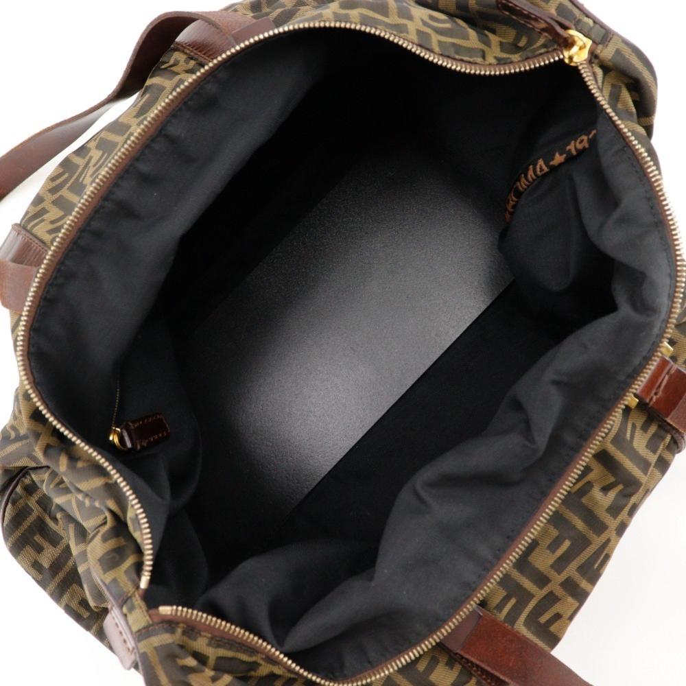 Brown Nylon Fendi Boston Bag
