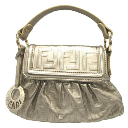 Gold Leather Fendi Pouch