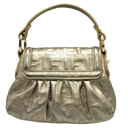 Gold Leather Fendi Pouch