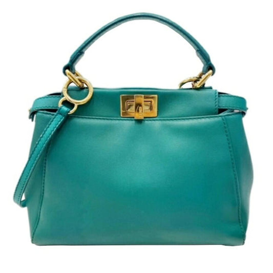 Green Fabric Fendi Peekaboo