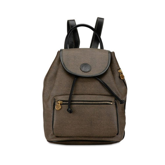 Grey Canvas Fendi Backpack