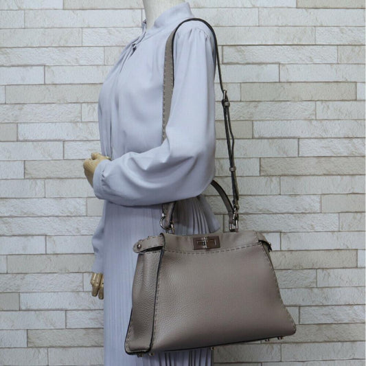 Grey Fabric Fendi Shoulder Bag