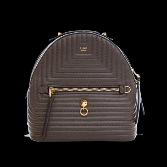 Grey Leather Fendi Backpack