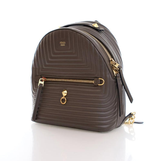 Grey Leather Fendi Backpack