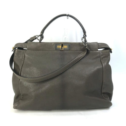 Grey Leather Fendi Baguette