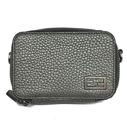 Grey Leather Fendi Crossbody Bag