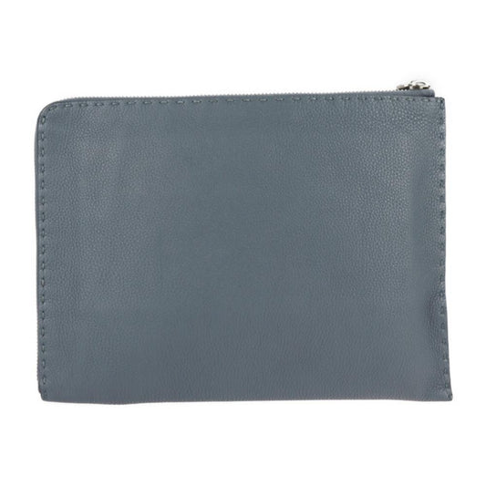 Grey Leather Fendi Clutch