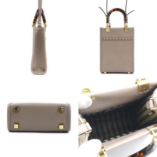 Grey Leather Fendi Shoulder Bag