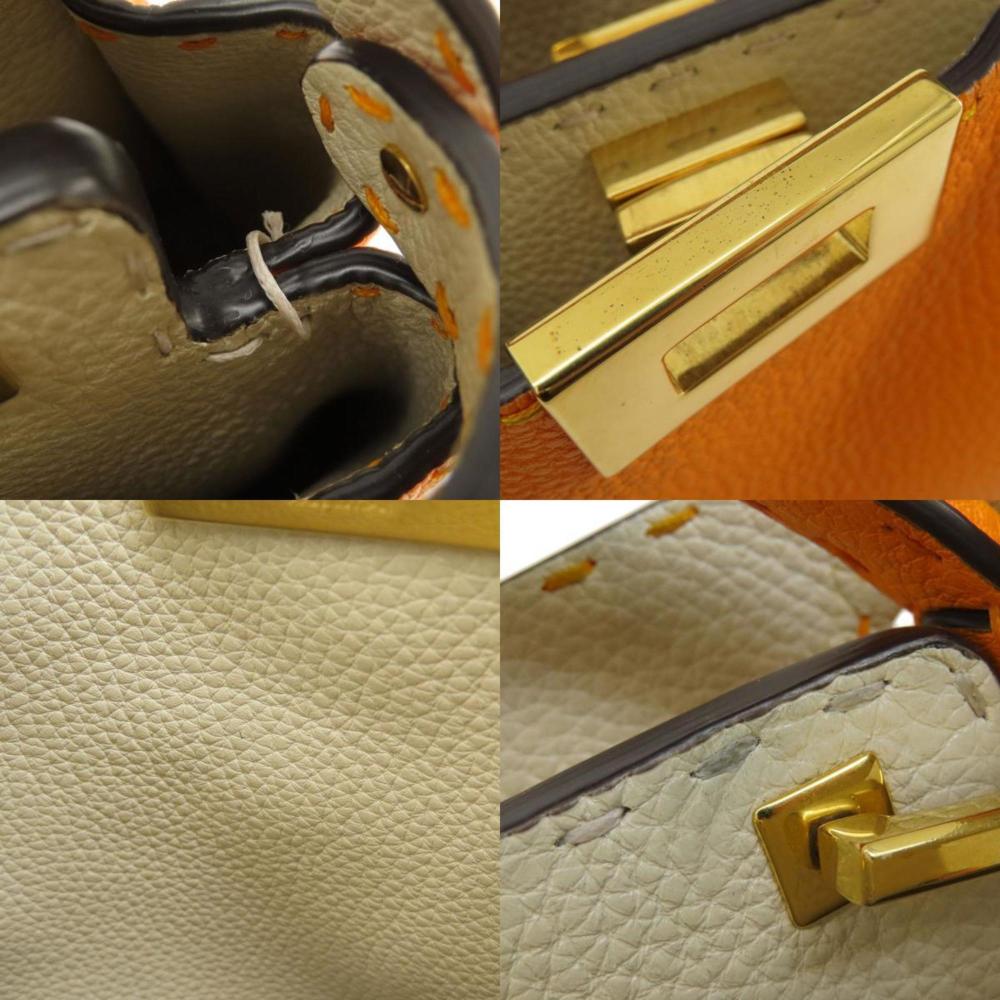 Orange Leather Fendi Peekaboo