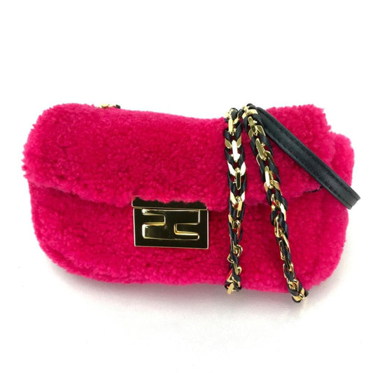 Pink Canvas Fendi Shoulder Bag