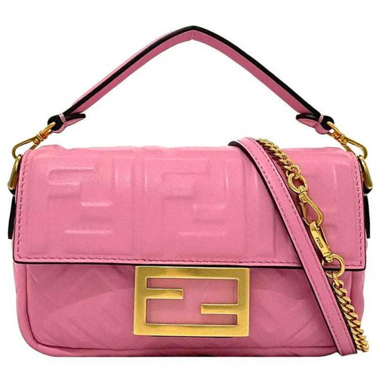 Pink Fabric Fendi Baguette