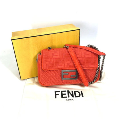 Red Canvas Fendi Shoulder Bag