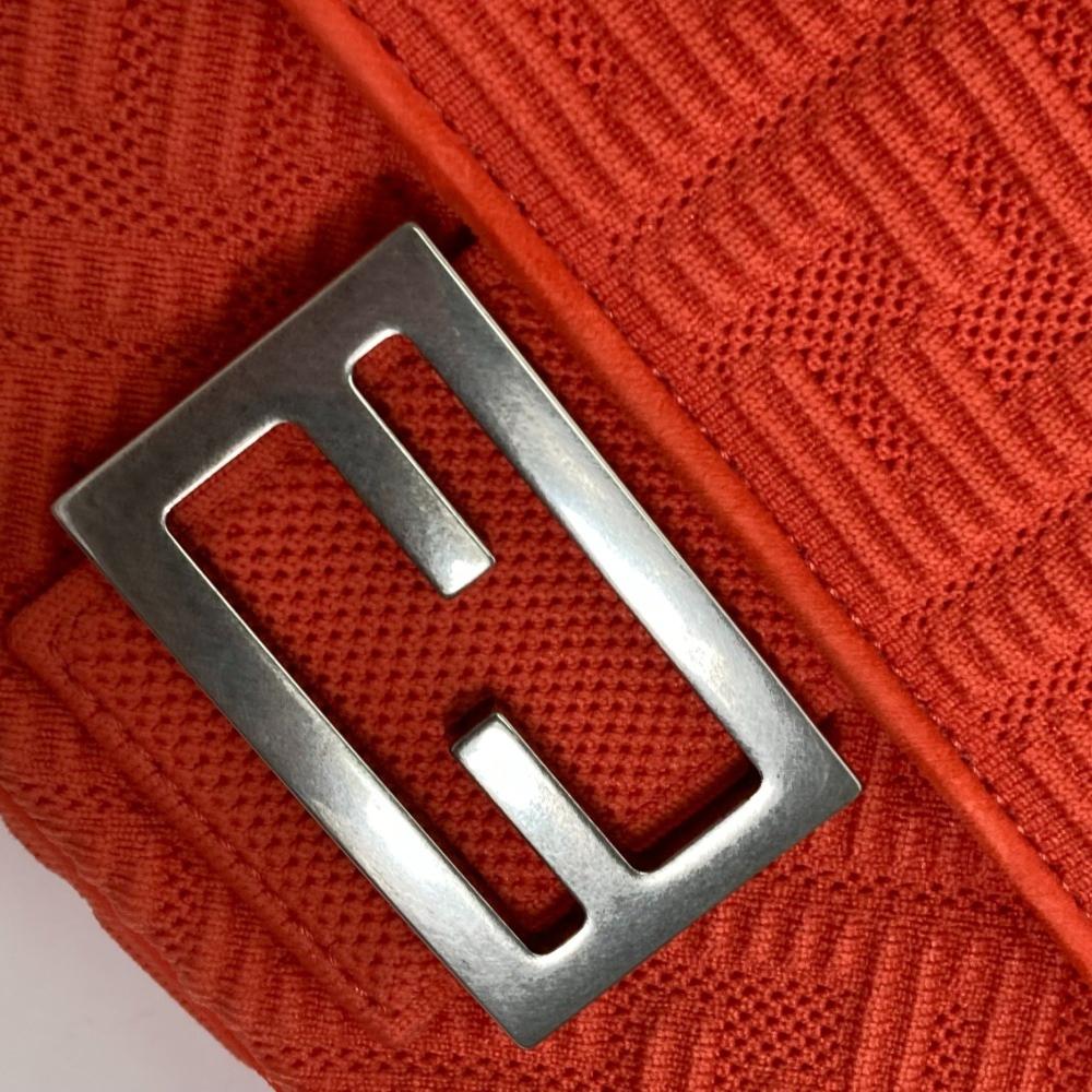 Red Canvas Fendi Shoulder Bag