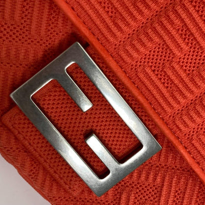 Red Canvas Fendi Shoulder Bag