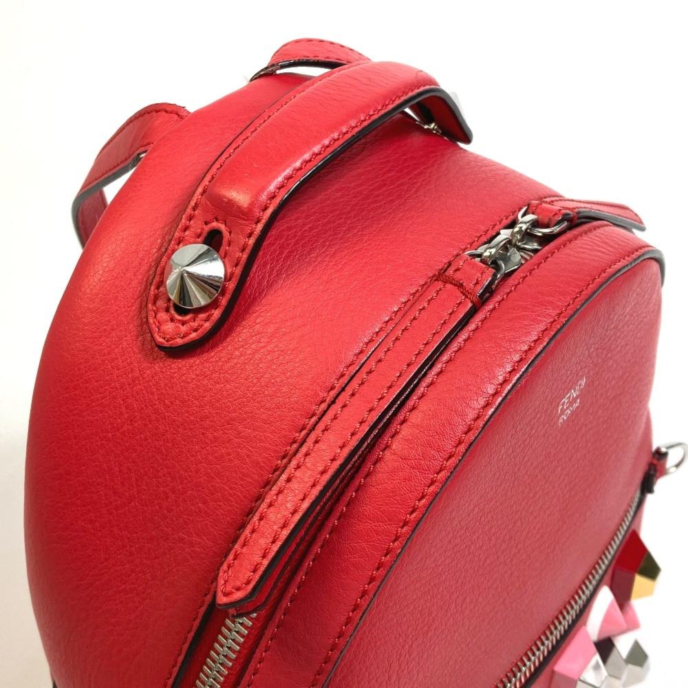 Red Leather Fendi Backpack