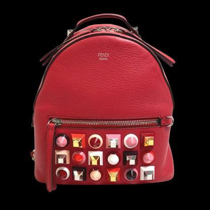 Red Leather Fendi Backpack