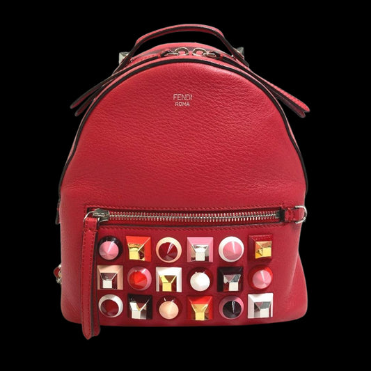 Red Leather Fendi Backpack