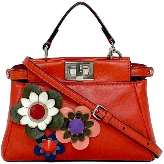 Red Leather Fendi Peekaboo