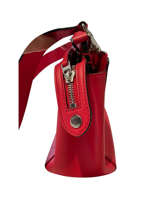 Red Leather Fendi Shoulder Bag