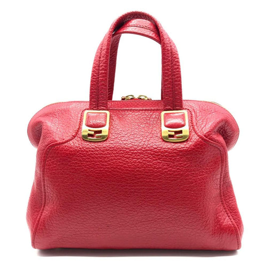 Red Leather Fendi Shoulder Bag
