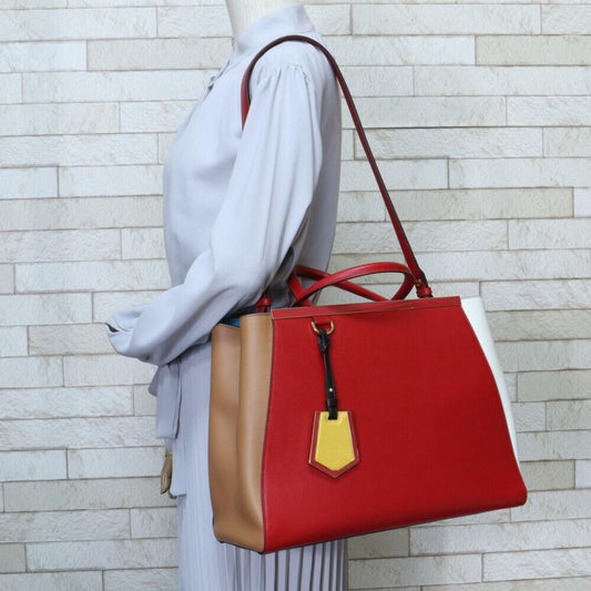 Red Leather Fendi Shoulder Bag