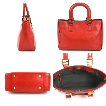 Red Leather Fendi Shoulder Bag