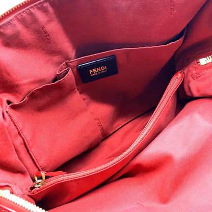 Red Leather Fendi Shoulder Bag