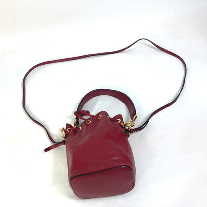 Red Leather Fendi Shoulder Bag