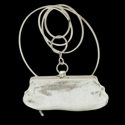 Silver Suede Fendi Clutch