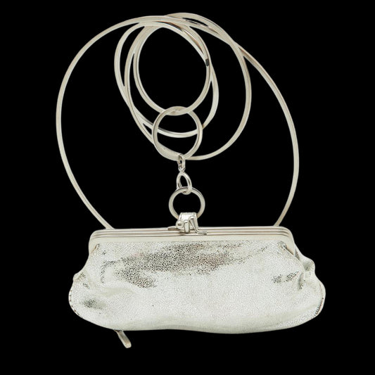 Silver Suede Fendi Clutch