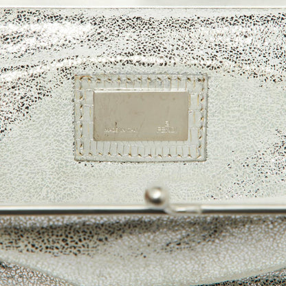 Silver Suede Fendi Clutch