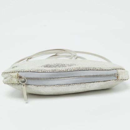 Silver Suede Fendi Clutch