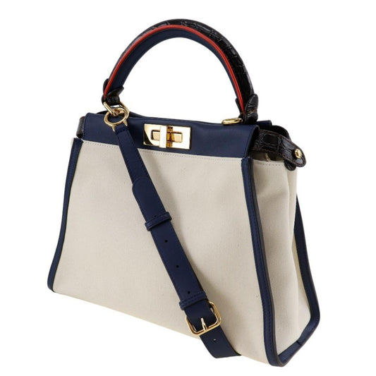 White Canvas Fendi Peekaboo