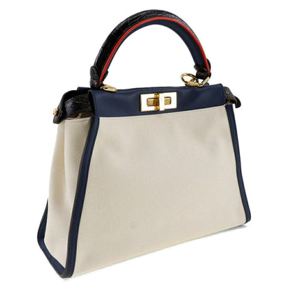 White Canvas Fendi Peekaboo
