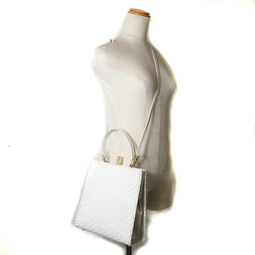 White Leather Fendi Handbag