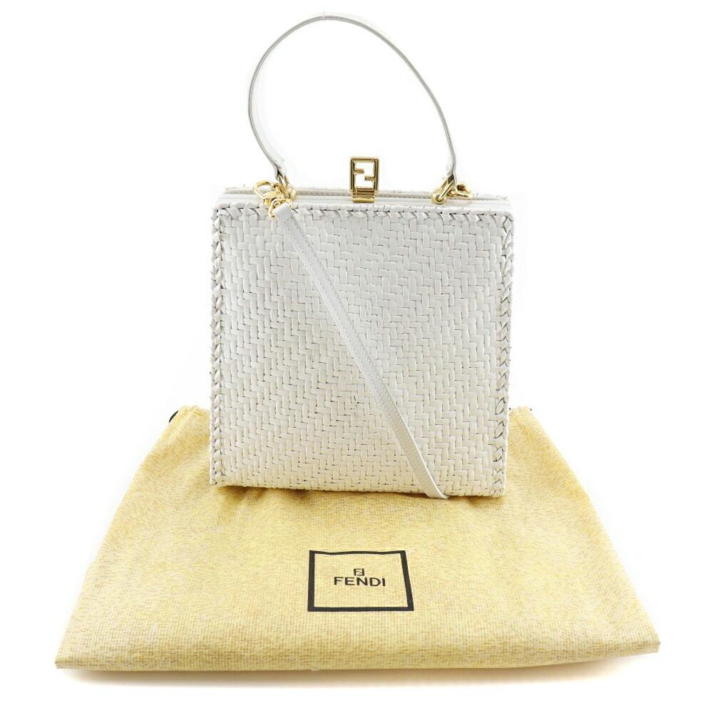 White Leather Fendi Handbag